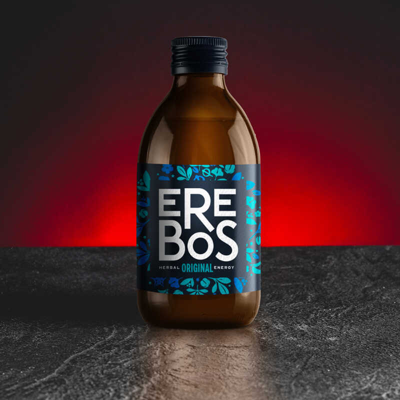 Erebos Original Drink Bohu Kratom World, представен в продуктов кадър като оригинална билкова напитка.