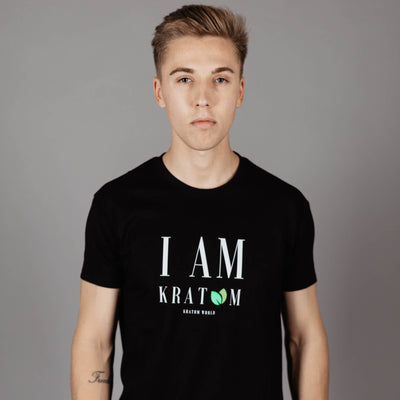 IAM Kratom тениска, представена в продуктов кадър като облекло.