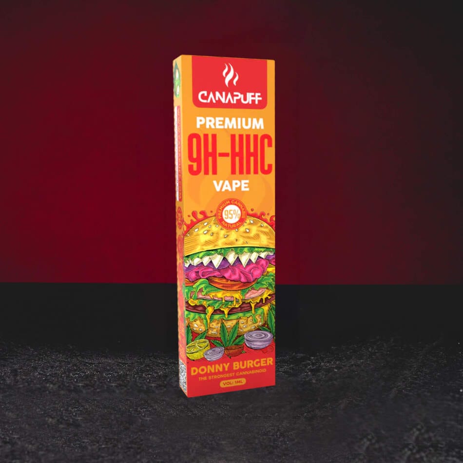 Kratom World 9H-HHC Vape Donny Burger 95% 1 ml – премиум vape със сиреново-дизелов ароматен профил
