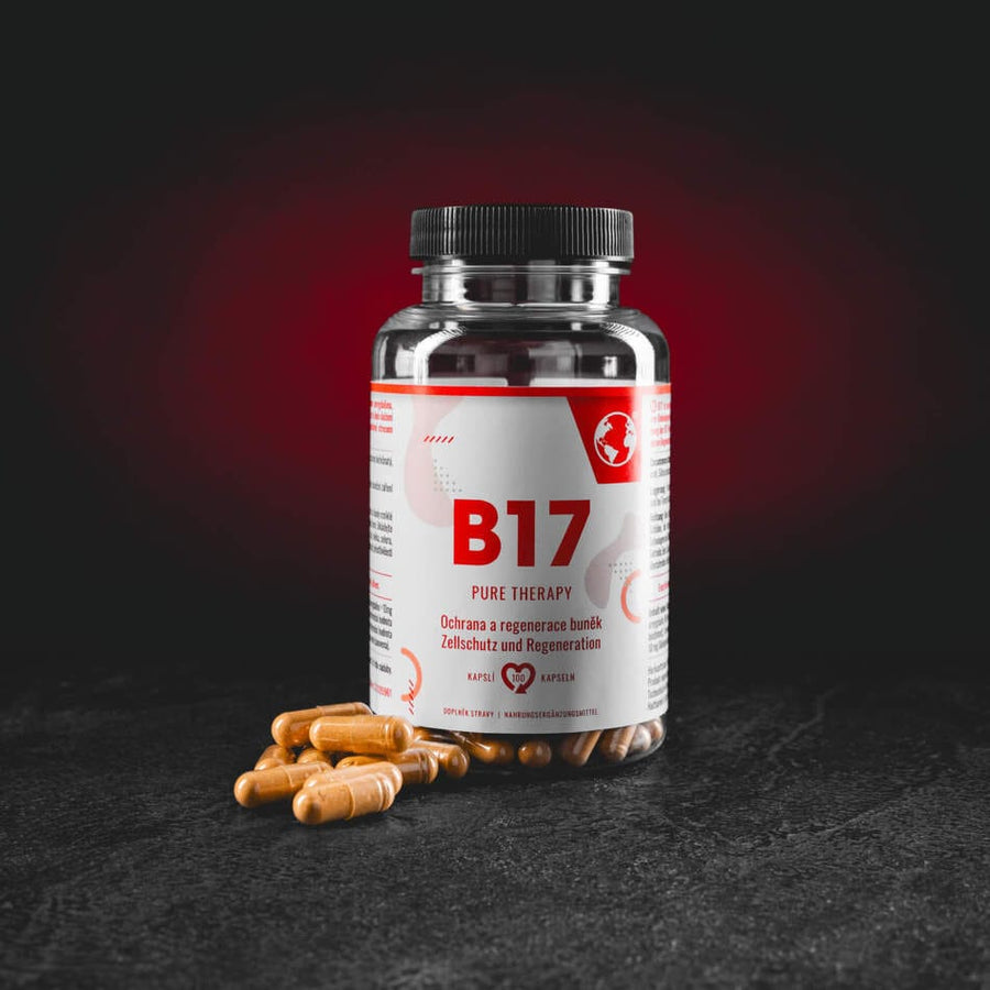 Kratom World B17 Pure Therapy 100 капсули – хранителна добавка с екстракт от кайсиеви ядки, стандартизиран до 5% амигдалин