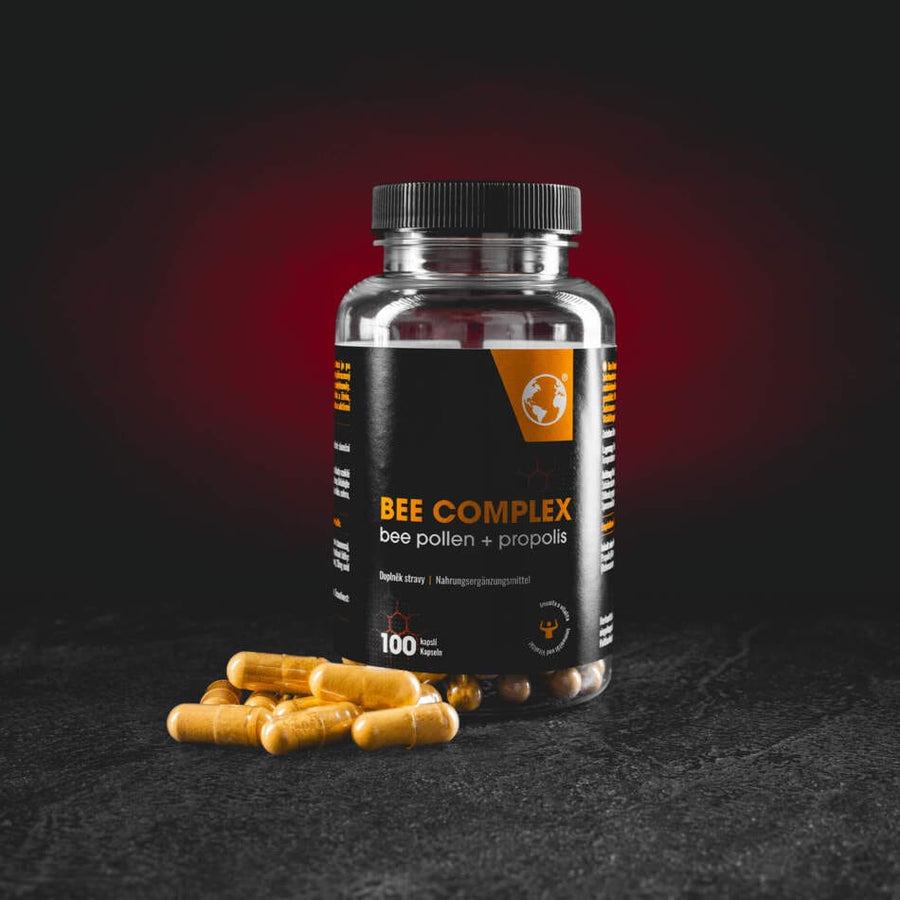 Kratom World Bee Complex 100 капсули – хранителна добавка с пчелен прашец и прополис за подпомагане на имунитета и жизнеността