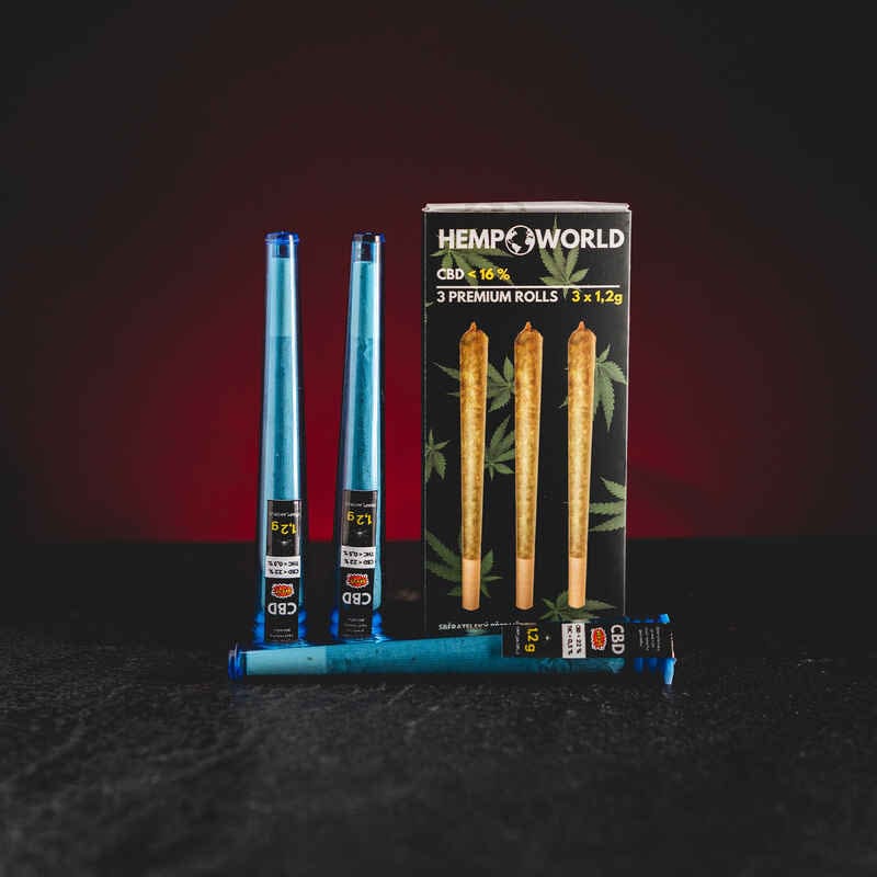 CBD preroll joint Kratom World, представен в продуктов кадър като комплект от 3 броя CBD preroll joint продукти.