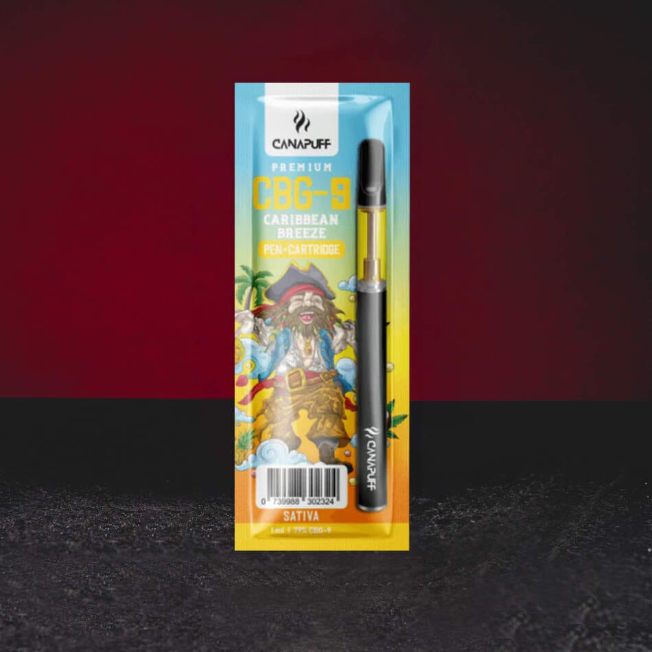 Kratom World CBG9 Vape Kit 79% 1 ml Caribbean Breeze – премиум vape комплект с тропически плодов аромат