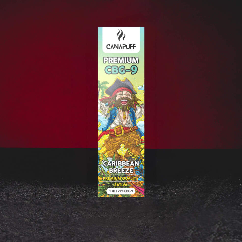 Kratom World CBG9 Vape Pen 79% 1 ml Caribbean Breeze – премиум CBG9 vape с тропически плодов ароматен профил