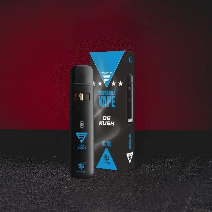 Dispod THF OG Kush Kratom World, представен в продуктов кадър като premium sativa vape продукт с OG Kush профил.