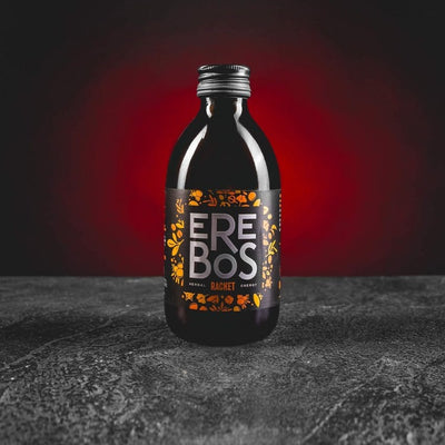 Erebos Healthy Energy Drink Kratom World с мате, гуарана, билки и морски зърнастец, представен в продуктов кадър като билкова енергийна напитка.