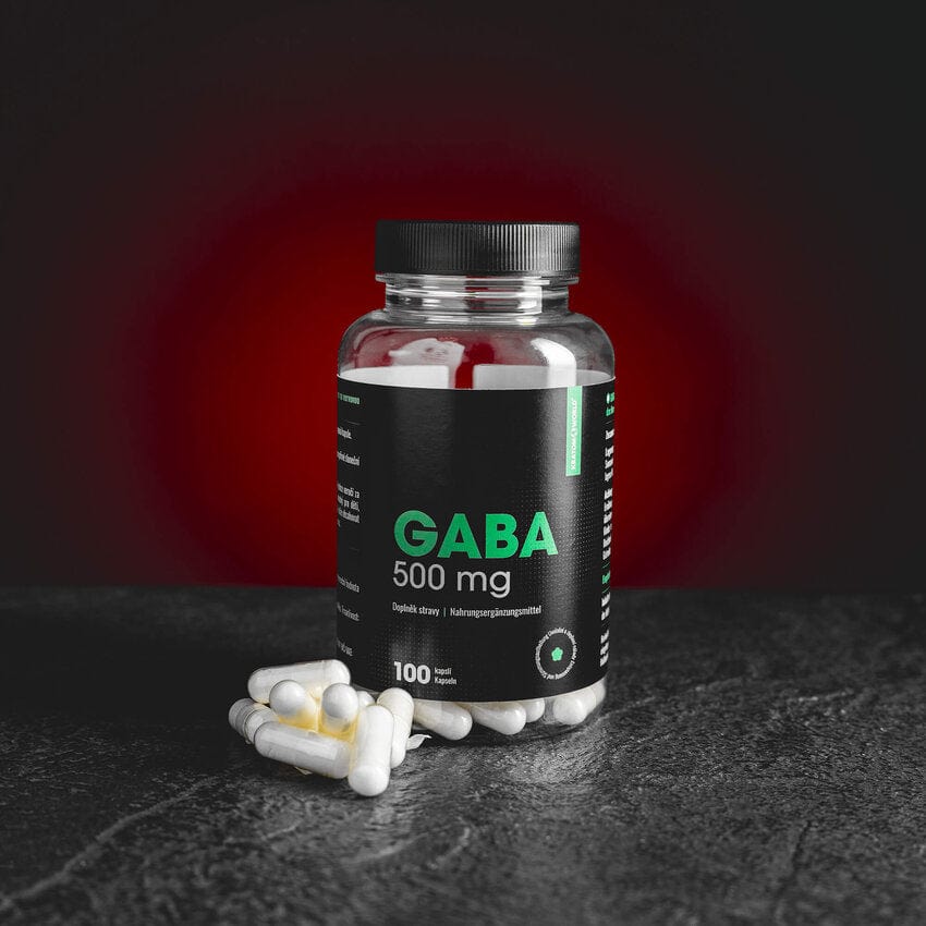GABA Kratom World, представен в продуктов кадър като продукт, свързан с neurotransmitter профил, стрес и настроение.