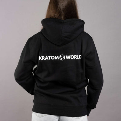Зелен дамски суитшърт Kratom World, представен в продуктов кадър като облекло.