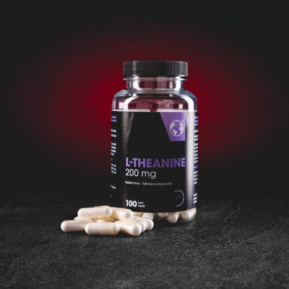 Kratom World L-Theanine 200 mg – 100 капсули за релаксация, концентрация, психическо благополучие и подкрепа за качествен сън