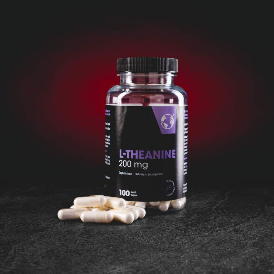 Kratom World L-Theanine 200 mg – 100 капсули за релаксация, концентрация, психическо благополучие и подкрепа за качествен сън