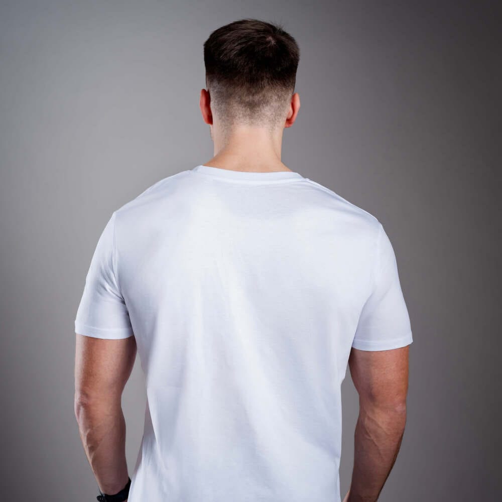Мъжка тениска Kratom World 404 Sorry I Don’t Have Kava Kava, представена отзад като streetwear merch за любители на Kratom.