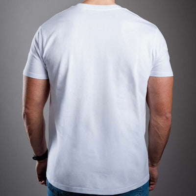 Мъжка тениска Kratom World Kratom Verified, представена отзад като streetwear merch за любители на Kratom.