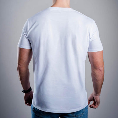 Мъжка тениска Kratom World Me on Kratom Never, представена отзад като streetwear merch за любители на Kratom.