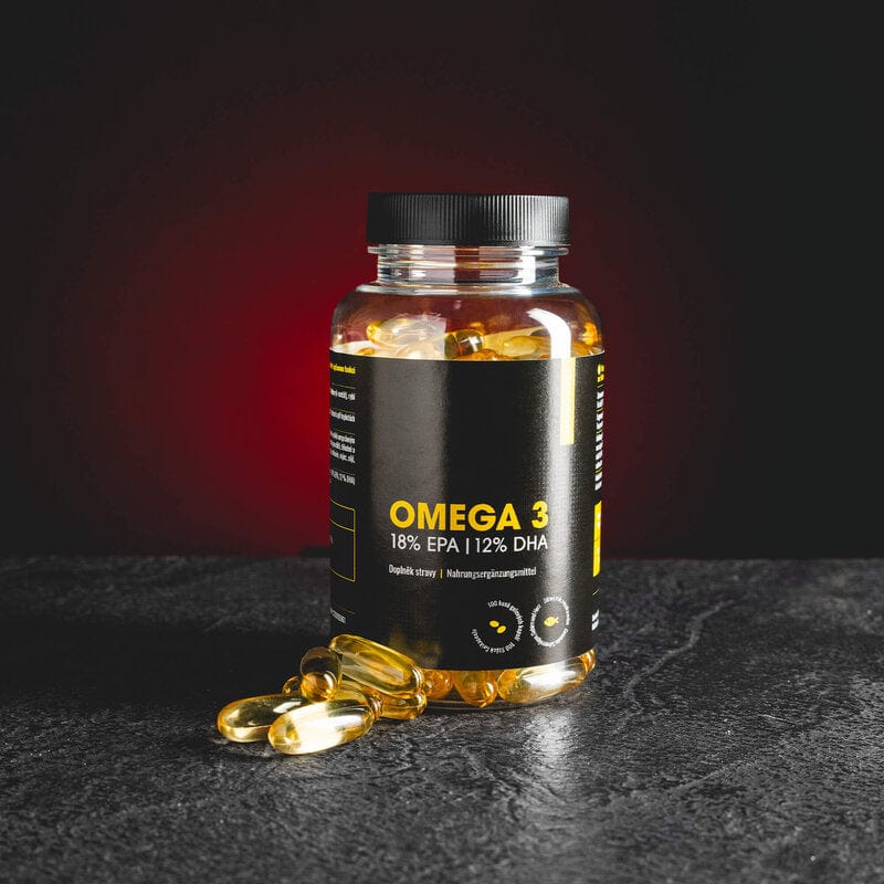 Omega-3 мастни киселини Kratom World, представени в продуктов кадър като продукт за ежедневна подкрепа на здравето.