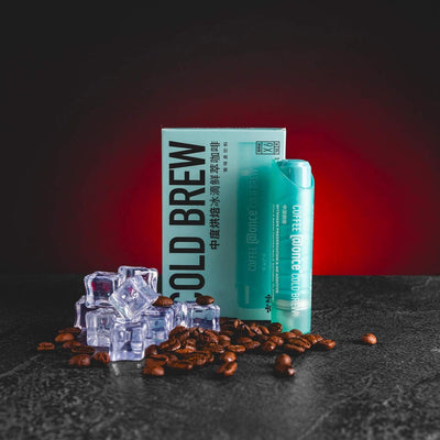 Once Cold Brew Kratom World, представен в продуктов кадър като кафе shot за пътуване с профил Americano Espresso.