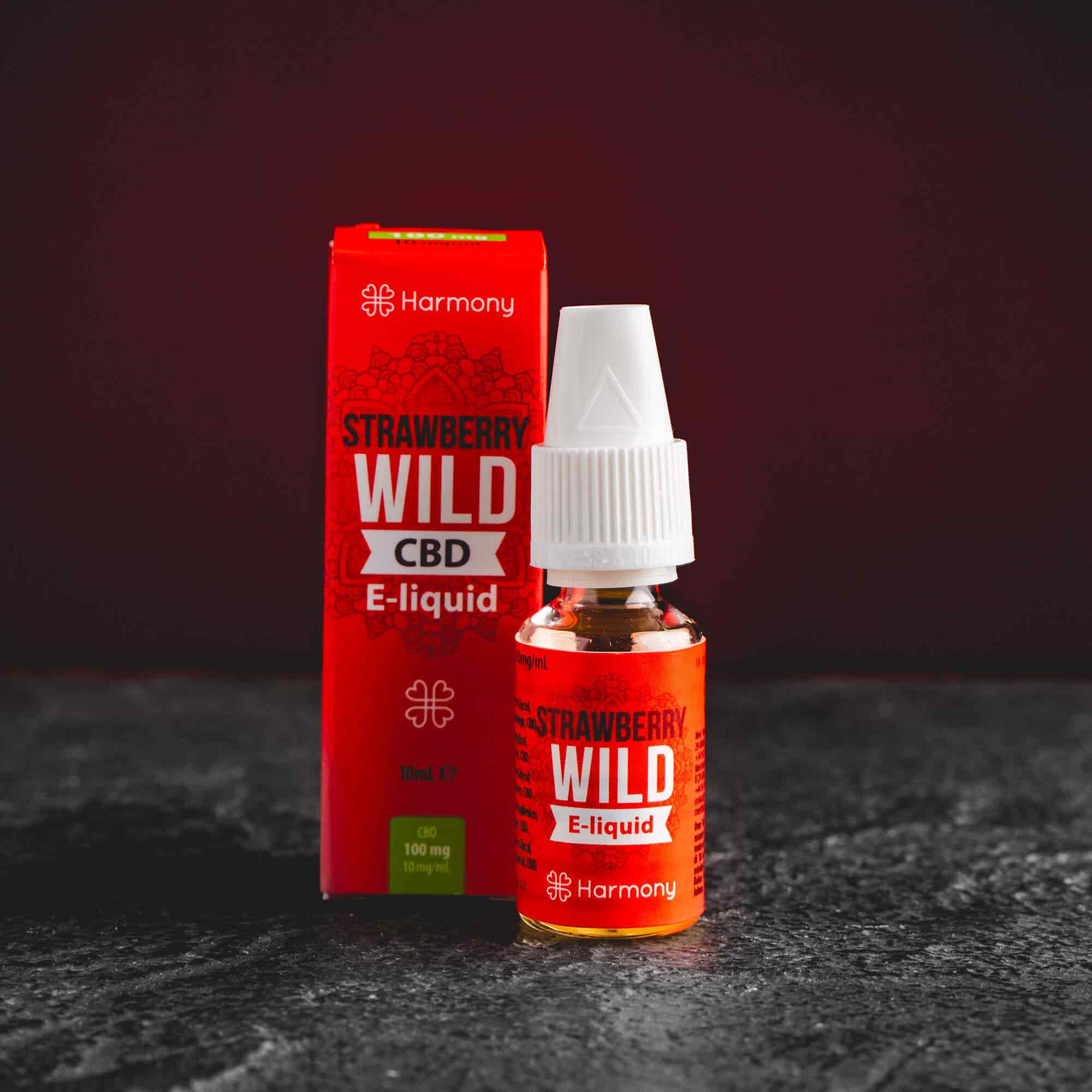 CBD vape e-liquid Strawberry Kratom World, представен в продуктов кадър като течност за електронни устройства.