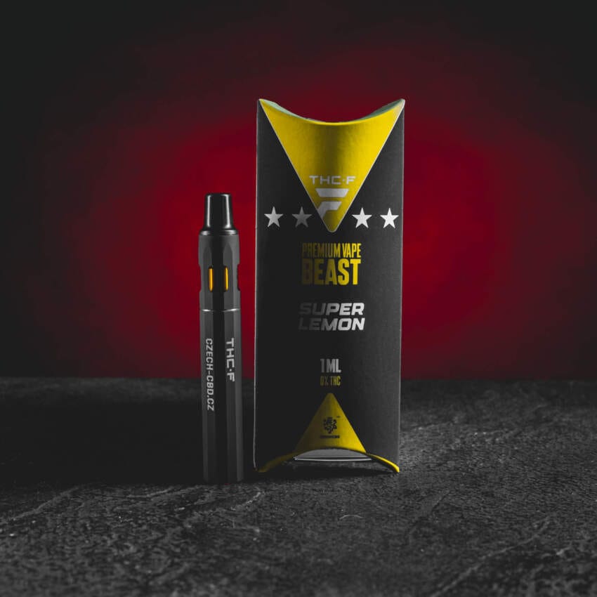 THF Beast еднократен vape Kratom World с вкус Super Lemon, свеж цитрусов аромат и енергичен профил.