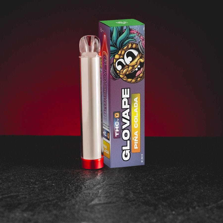 THV Glovape Vaporizer Kratom World Piña Colada, представен в продуктов кадър като канабиноиден vape продукт с профил Piña Colada.