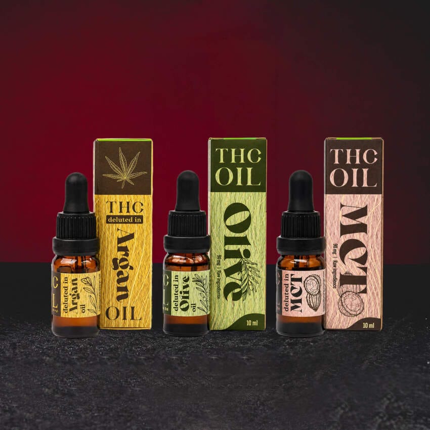 Групова снимка на Kratom World TH масла 10 ml – колекция от пълноспектърни масла с маслина, MCT и арган