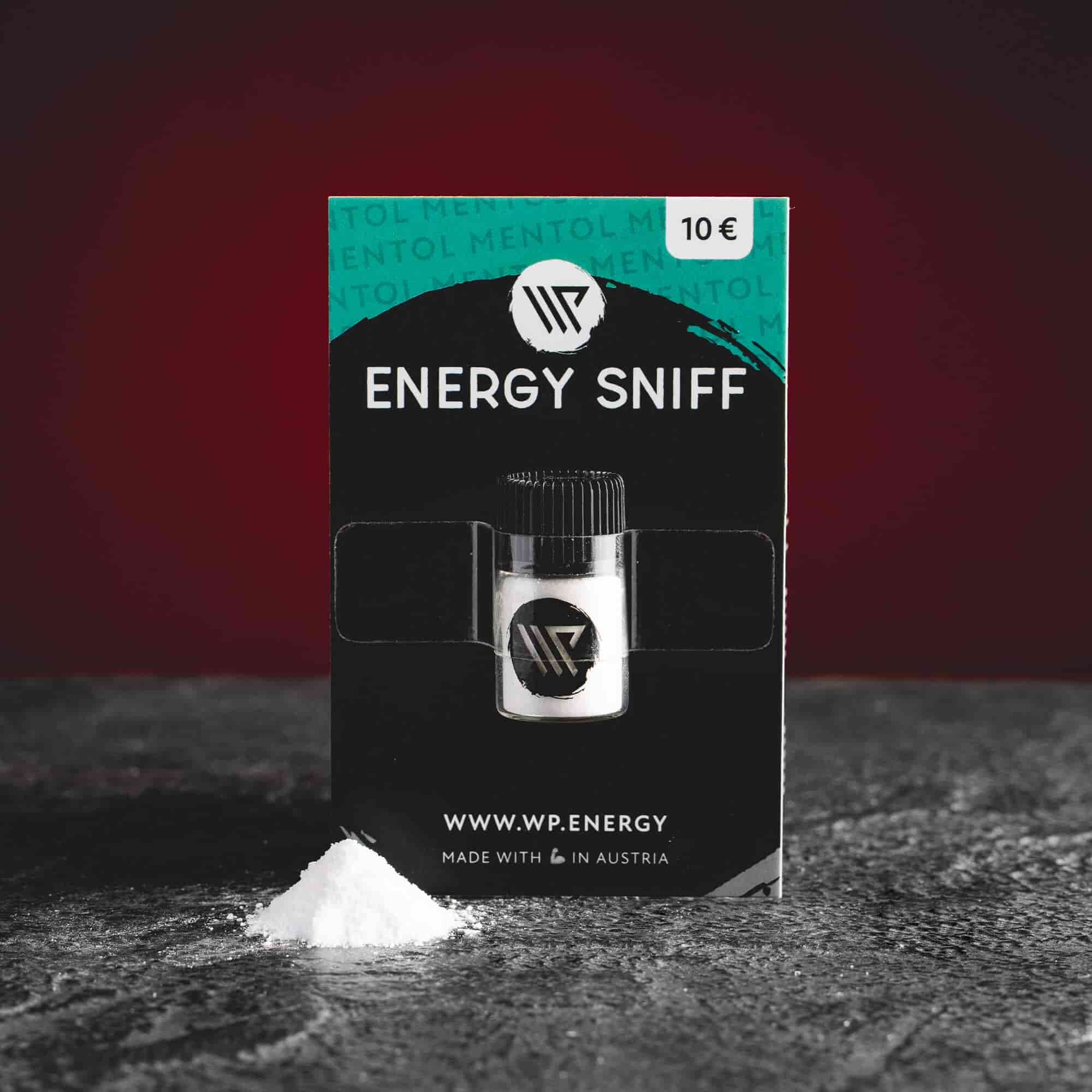 WP Energy Sniff Kratom World с кофеин и профил Wildkraut, представен в продуктов кадър като sniff продукт.